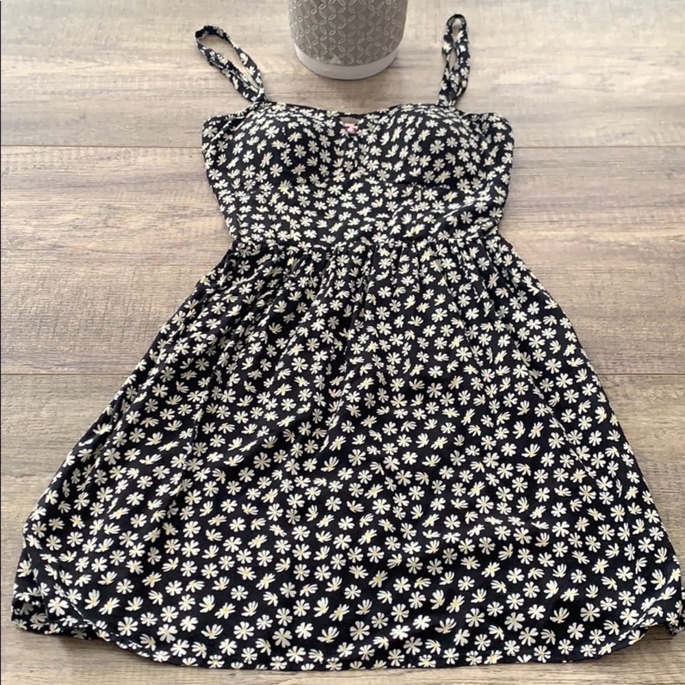 AUW mini black, flower printed dress, size S